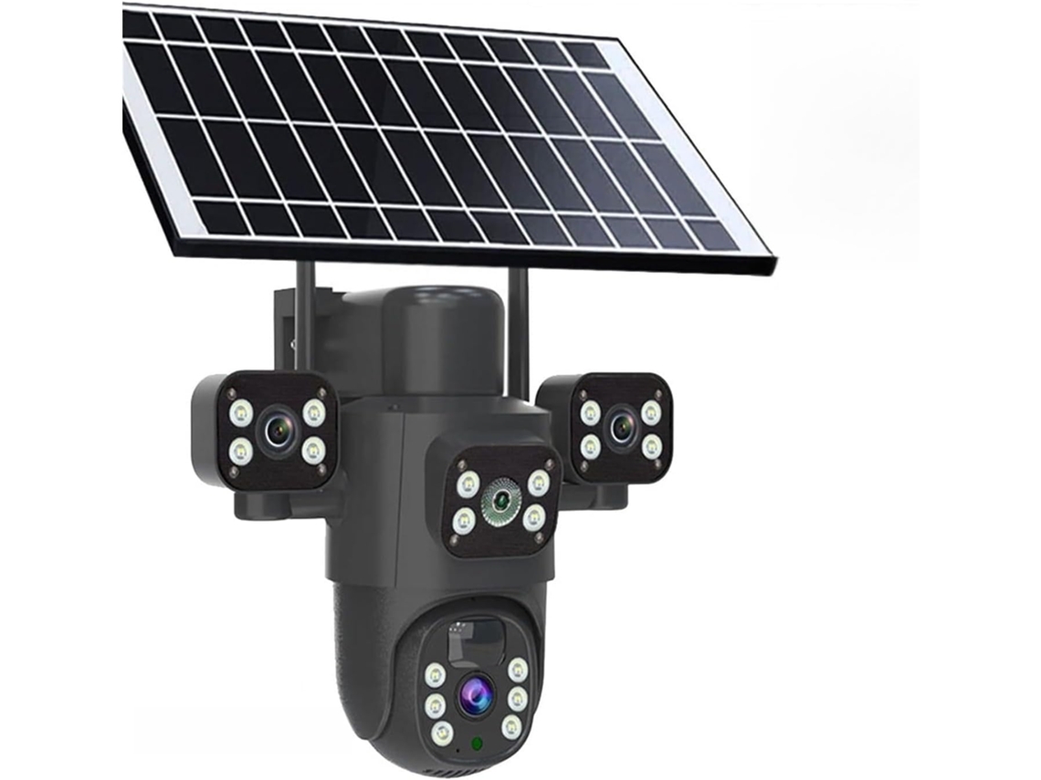 Cámara Solar 4g/wifi, Pantalla De Triple Lente, 6 Mp, K, Batería Baja