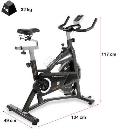 Bicicleta de Spinning BH FITNESS 10006327 (Negro - 107x49x104cm - Volante: 20 kg)