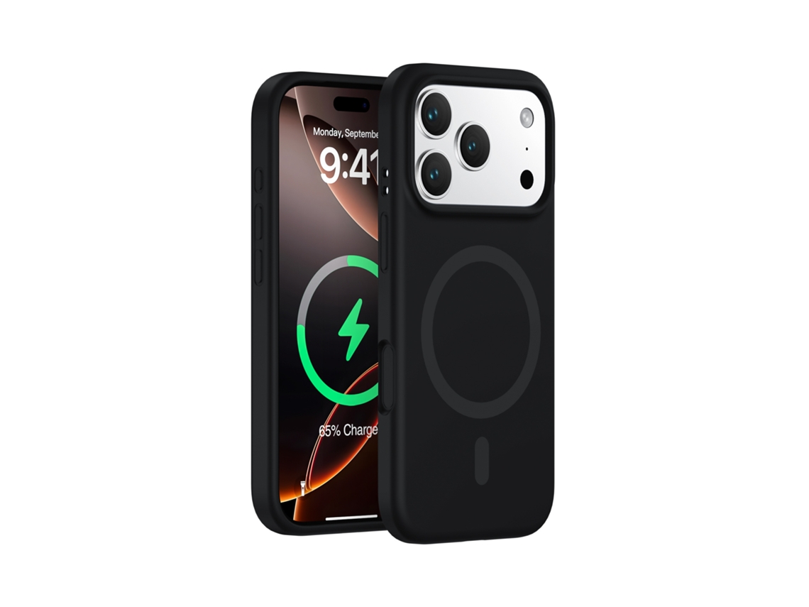 (negro, Iphone 17 Pro) Funda Magnética Resistente Para Iphone, De Silicona Líquida De Color Sólido Y Diseño Sencillo.