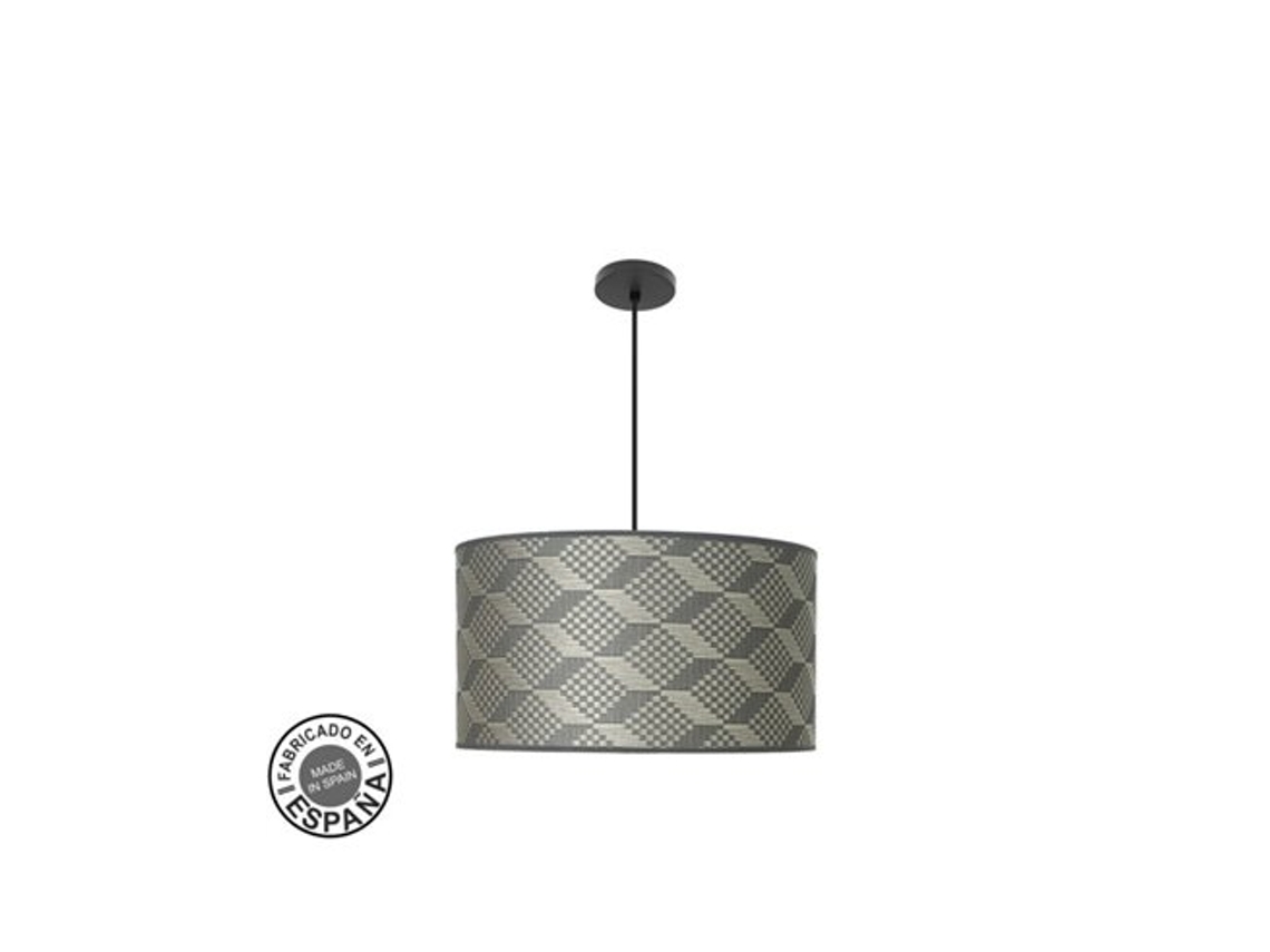 Colgante Moda 3xe27 Negro/tetris Gris Regx50x50cm C/difusor
