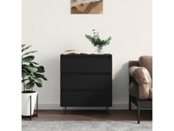 Aparador De Madera Contrachapada Negro 60x35x70 Cm