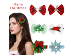 Accesorios para el cabello navideños, lazos, pinzas para el cabello, decoración de fiestas, terciopelo, lazos estilo alce Chennnls