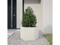 Jarrón/maceta hexagonal para jardín, 69 x 60 x 45 cm, acero blanco, DKD Home Decor