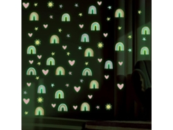 Pegatinas de pared luminosas de arcoíris, pegatinas de pared de arcoíris coloridas, pegatinas de pared de acuarela.