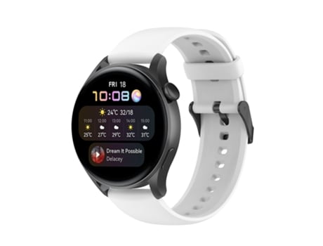 Correa de reloj inteligente para Huawei Watch 4 / Watch 4 Pro Silicona de color sólido Acero inoxidable con hebilla negra (Blanco)