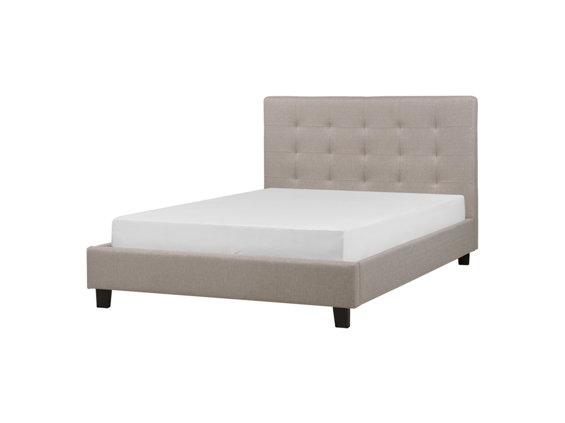 Cama con somier BELIANI Rochelle de Poliéster Gris 147x218x109
