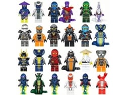24 figuras de héroes ninja, muñecos de bloques de construcción