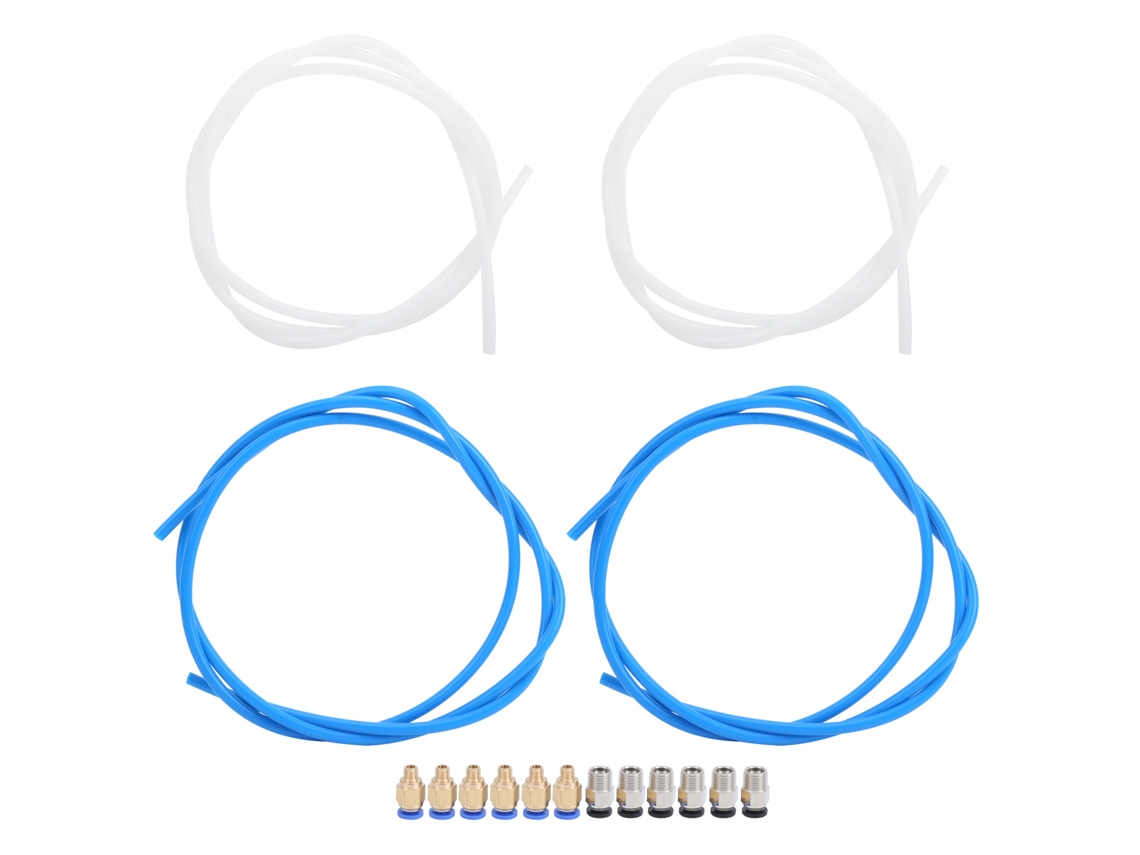 Accesorios Para Impresora 3d: 2 Tubos De Ptfe Azules, 2 Tubos De Ptfe Blancos, 6 Conectores M10 Y 6 Conectores M6.