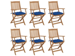 Sillas de jardín plegables de 6 piezas con cojines DKD Home Decor