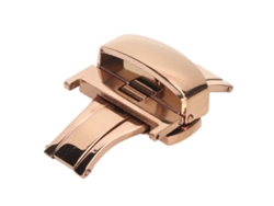 Pulsera De Reloj Con Cierre De Mariposa, Acero Inoxidable, Universal, Oro Rosa, 22 Mm