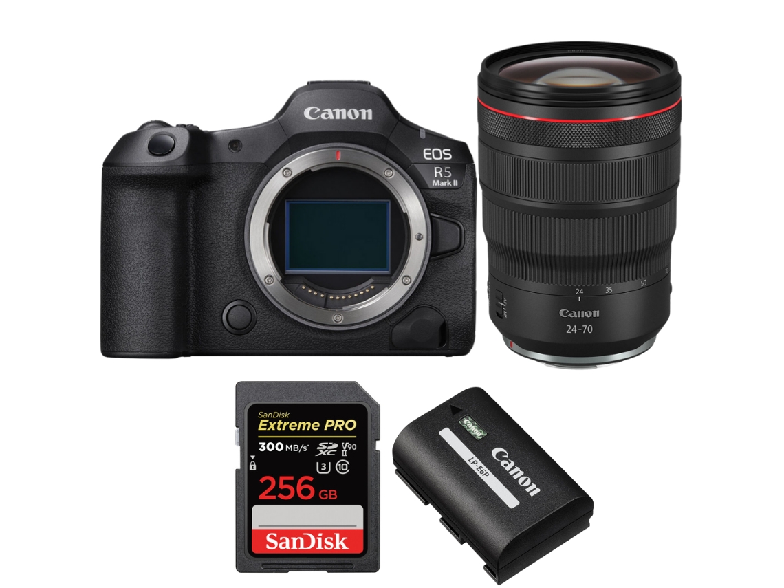Canon Eos R5 Mark Ii + Rf 24-70mm F/2.8 L Is Usm + 1 Sandisk 256gb Uhs-ii 300mb/s + 1 Canon Lp-e6p + Ebook “20 Consejos Para Fotos Que Impactan”