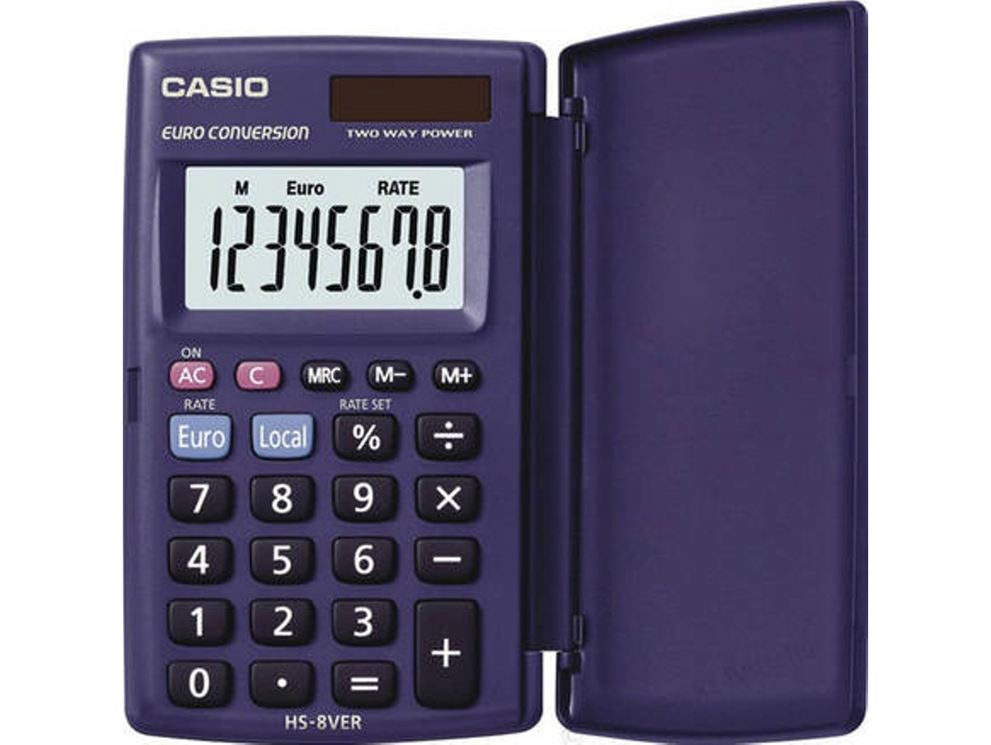 Calculadora Básica CASIO HS-8VER Azul (8 dígitos)