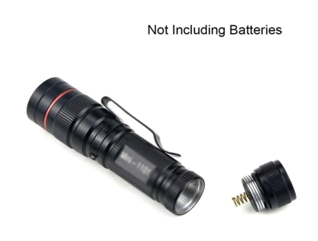 Linterna portátil Q5 Luces al aire libre 3 modos (alto - bajo - estroboscópico) Linterna con zoom Camping Ciclismo Pesca Luz nocturna (Negro) CHRON...