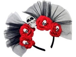 Diadema Del Día De Muertos, Corona De Flores Con Calavera, Halloween, Cinco De Mayo, Fiesta De Disfraces