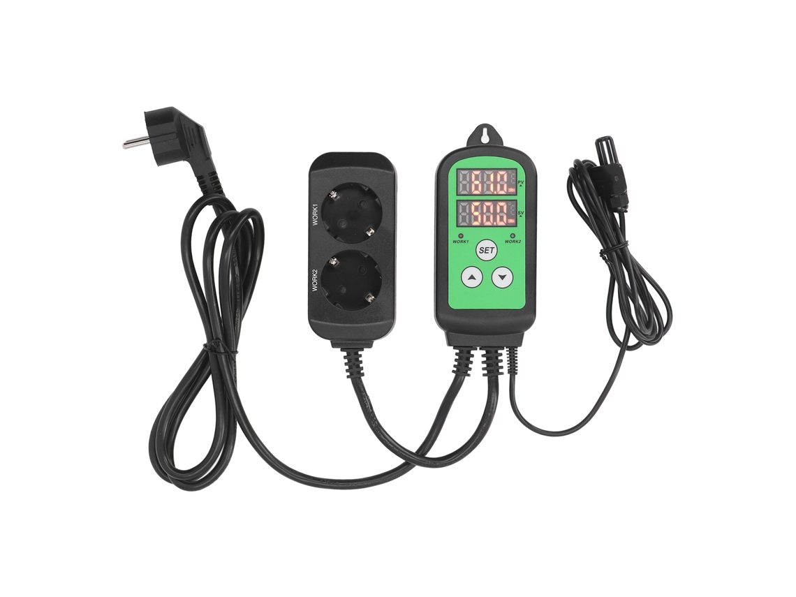 Controlador De Humedad Digital 1500w Pre Cableado Con Display Led Doble Para Invernadero Humidificador Deshumidificador
