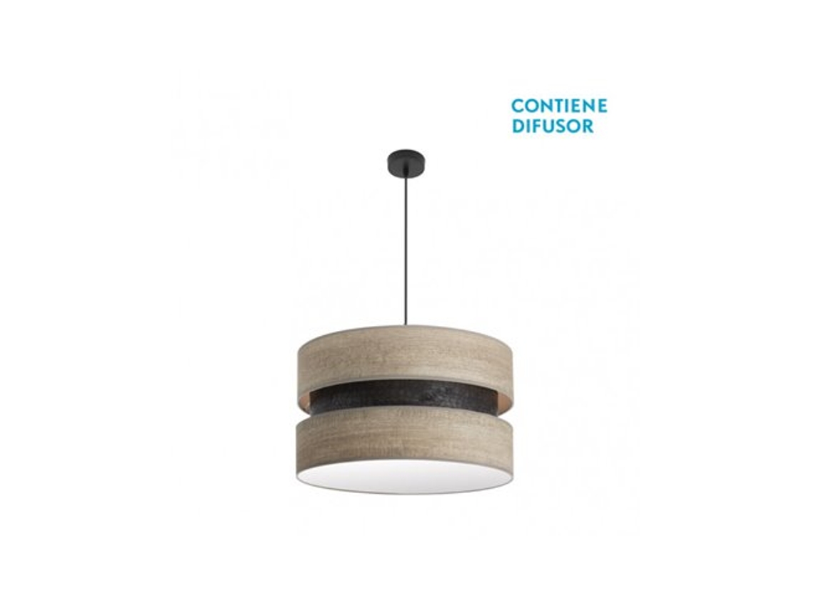Lámpara colgante Colet 2x27 cm, madera negra/gris, 50 x 50 cm, Fabrilamp