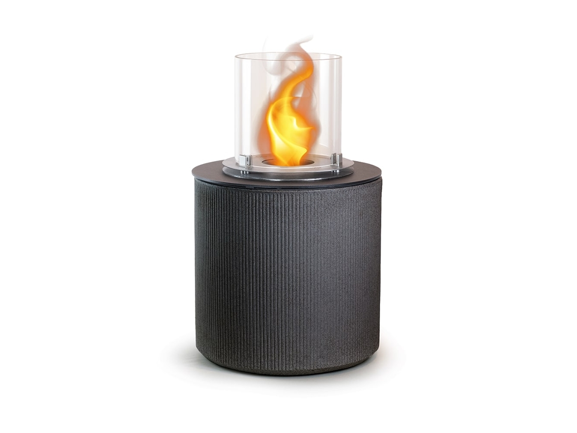 Chimenea de hierro fundido gris Modigliani para bioetanol, para uso interior y exterior, D.36 x H.56