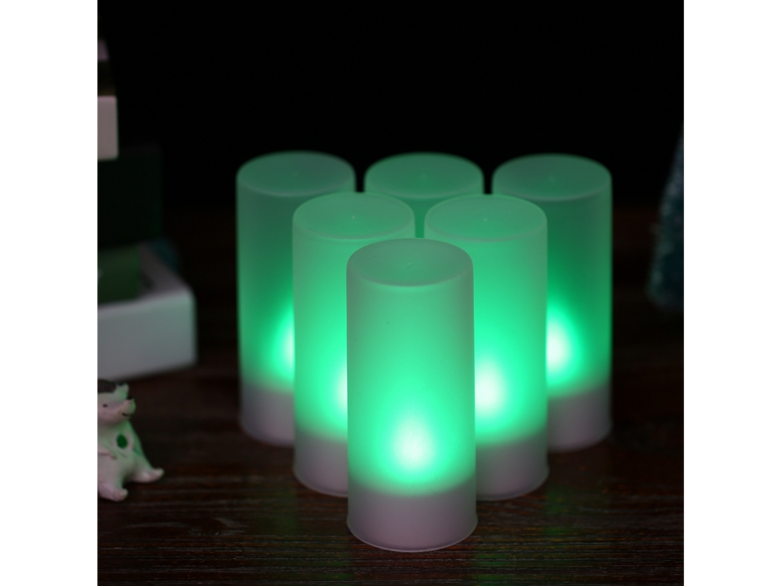 Juego De 6 Velas Led Recargables Sin Llama Con Control Remoto Para Fiestas, Navidad Y Bodas.