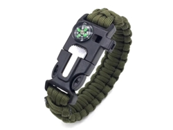 Pulsera Uso Multifuncional 5 En 1 Con Piedra De Fuego, Brújula Y Silbato Rescate, Equipo Supervivencia Para Senderismo, Camping Pesca, R