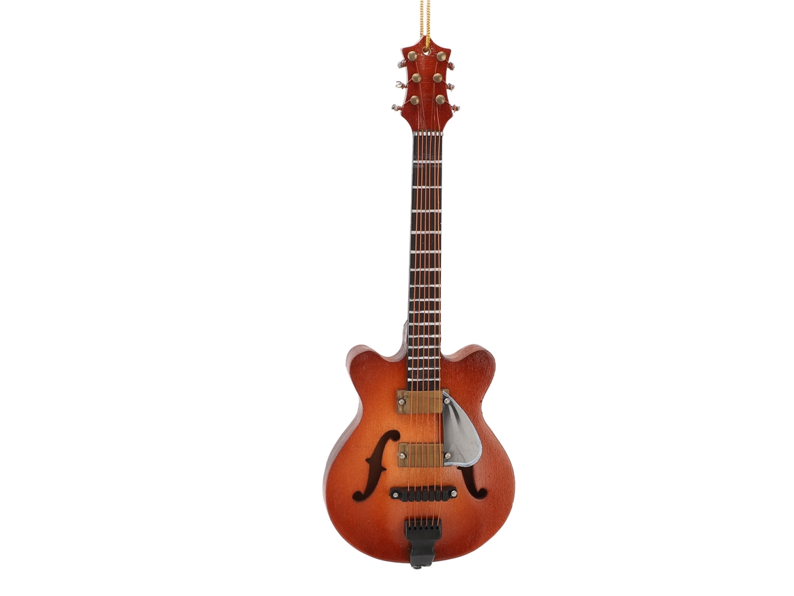 Modelo De Guitarra Miniatura 15cm Exquisita De Madera Con Cuerdas, Adorno Colgante Para Decoración