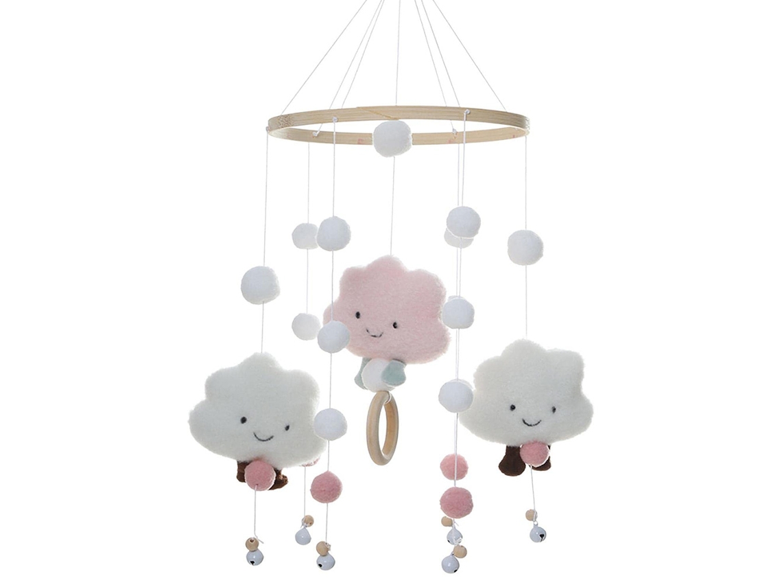 Móvil De Campanillas De Viento Para Cuna, Colgante, Con Forma De Nube, De Fieltro Seguro, 50 Cm.