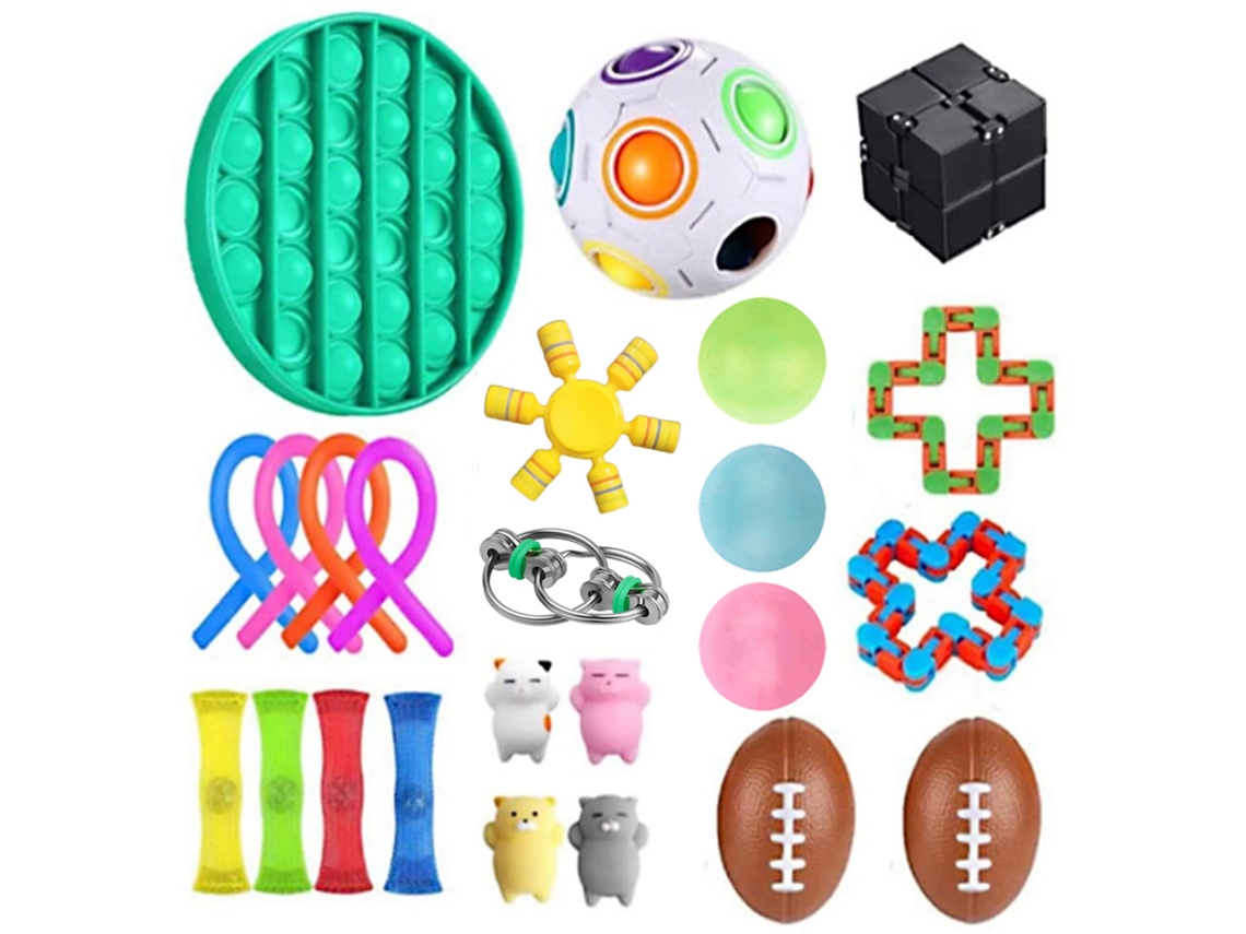 -set De Juguetes Sensoriales Antiestrés 24pcs Para Niños Y Adultos: Malla De Mármol Y Cuerdas Elásticas