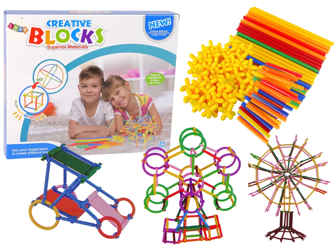 Bloques de construcción, palitos de construcción, pajitas, juego B.active