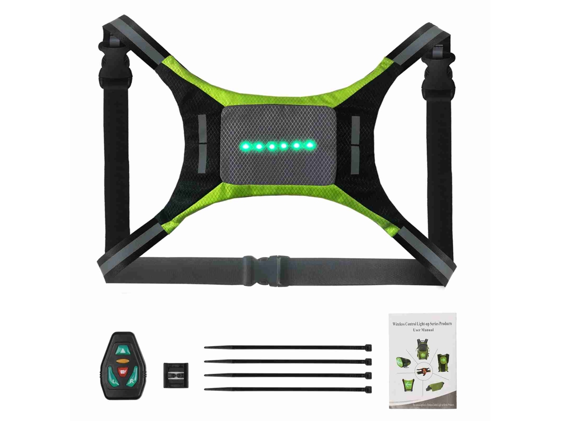 Chaleco Reflectante Led Con Intermitente Recargable Por Usb Y Mando A Distancia Para Mayor Seguridad En Bicicleta.