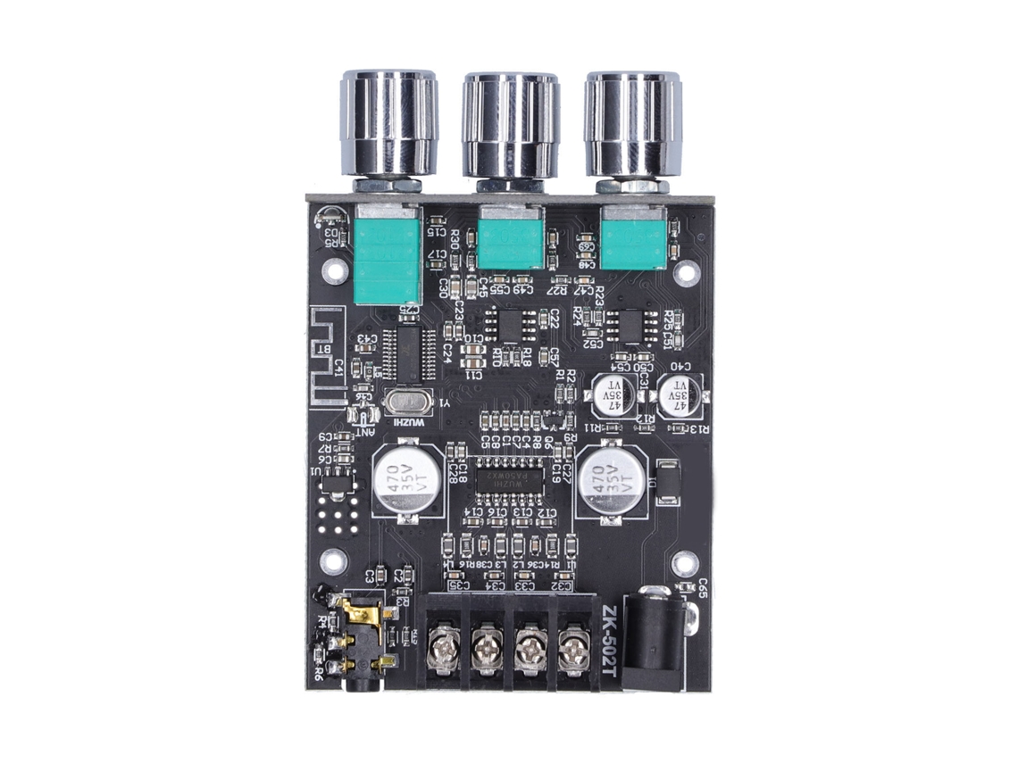 Módulo amplificador de potencia mini estéreo 2.0, 2 canales, 2 x 50 W, ajuste alto/bajo, 9-24 V CC