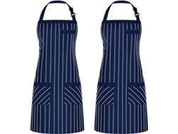 Pack De 2 Delantales Ajustables Con Peto Y 3 Bolsillos Para Cocinar, Barbacoa Y Dibujo. Para Hombre Y Mujer. Ideales Para Chefs.