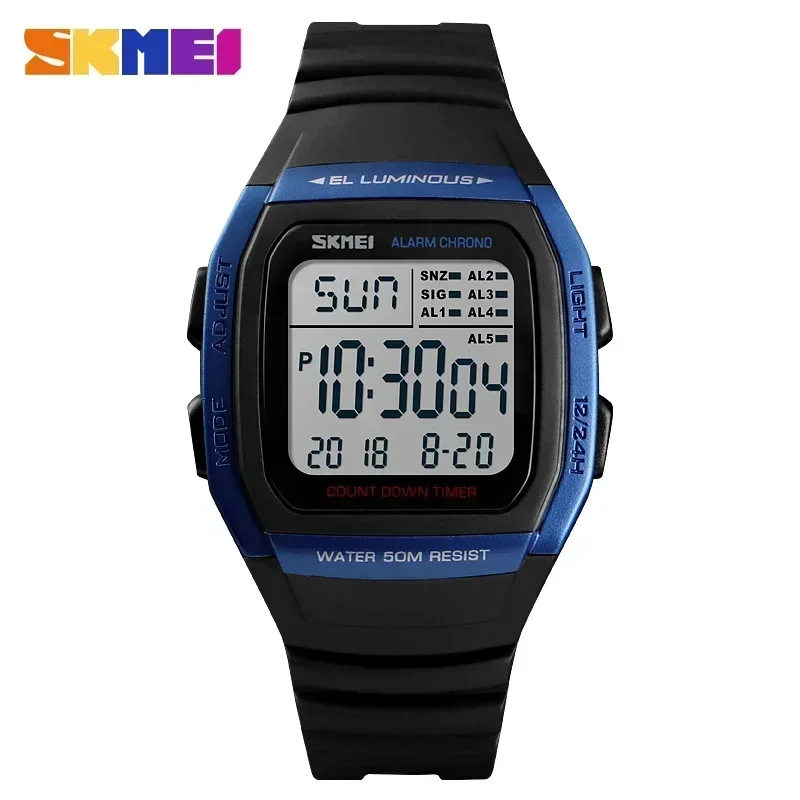 Reloj De Pulsera Para Hombre (azul), Reloj De Pulsera Para Hombre, Digital Luminoso, Doble Zona Horaria, Reloj Deportivo
