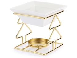Quemador De Aceites Esenciales Linjou Con Forma De Árbol Y Taza De Cerámica (dorado)