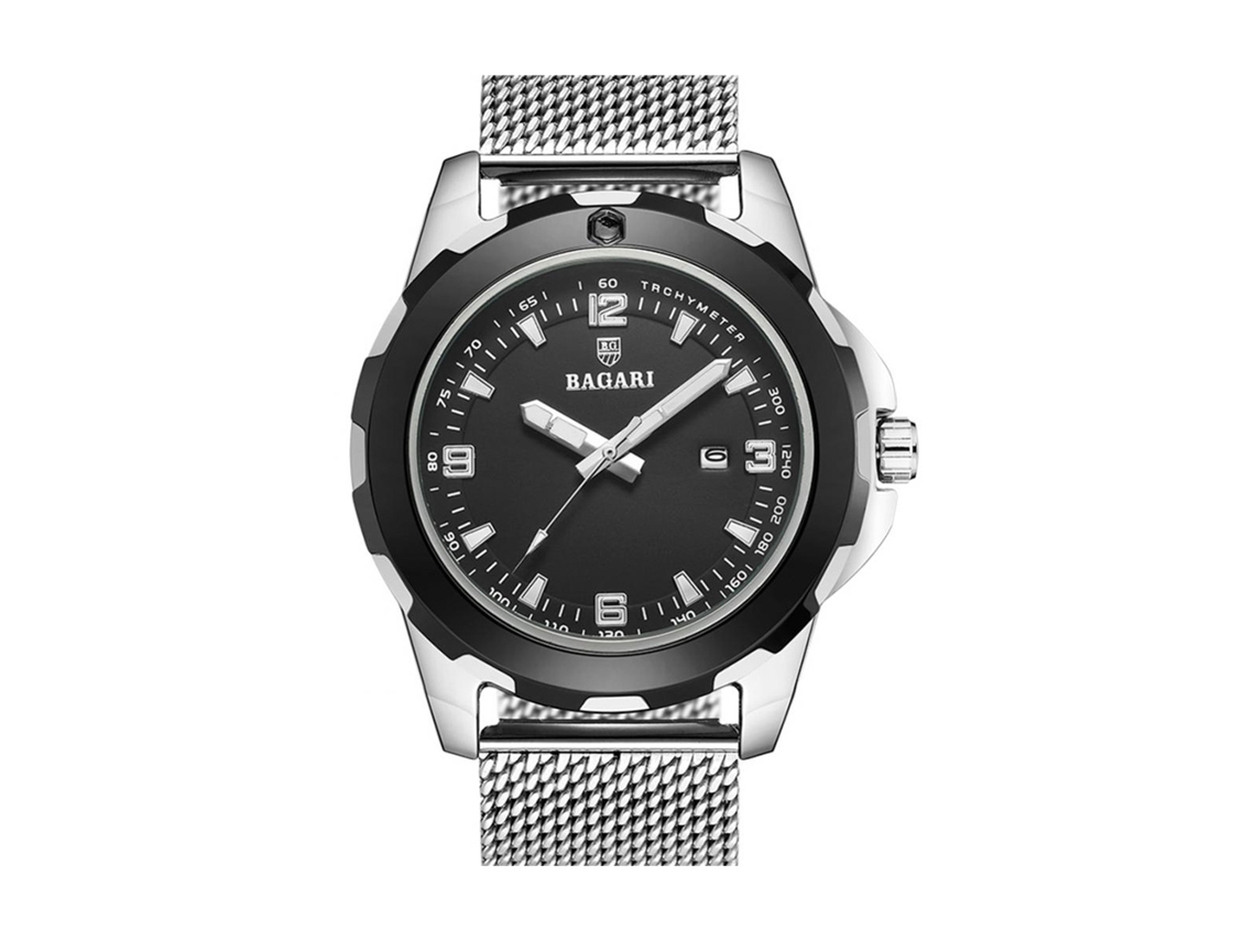 Reloj Hombre De Moda Metal Resistente Al Agua Con Movimiento De Cuarzo Deportivo Bagari