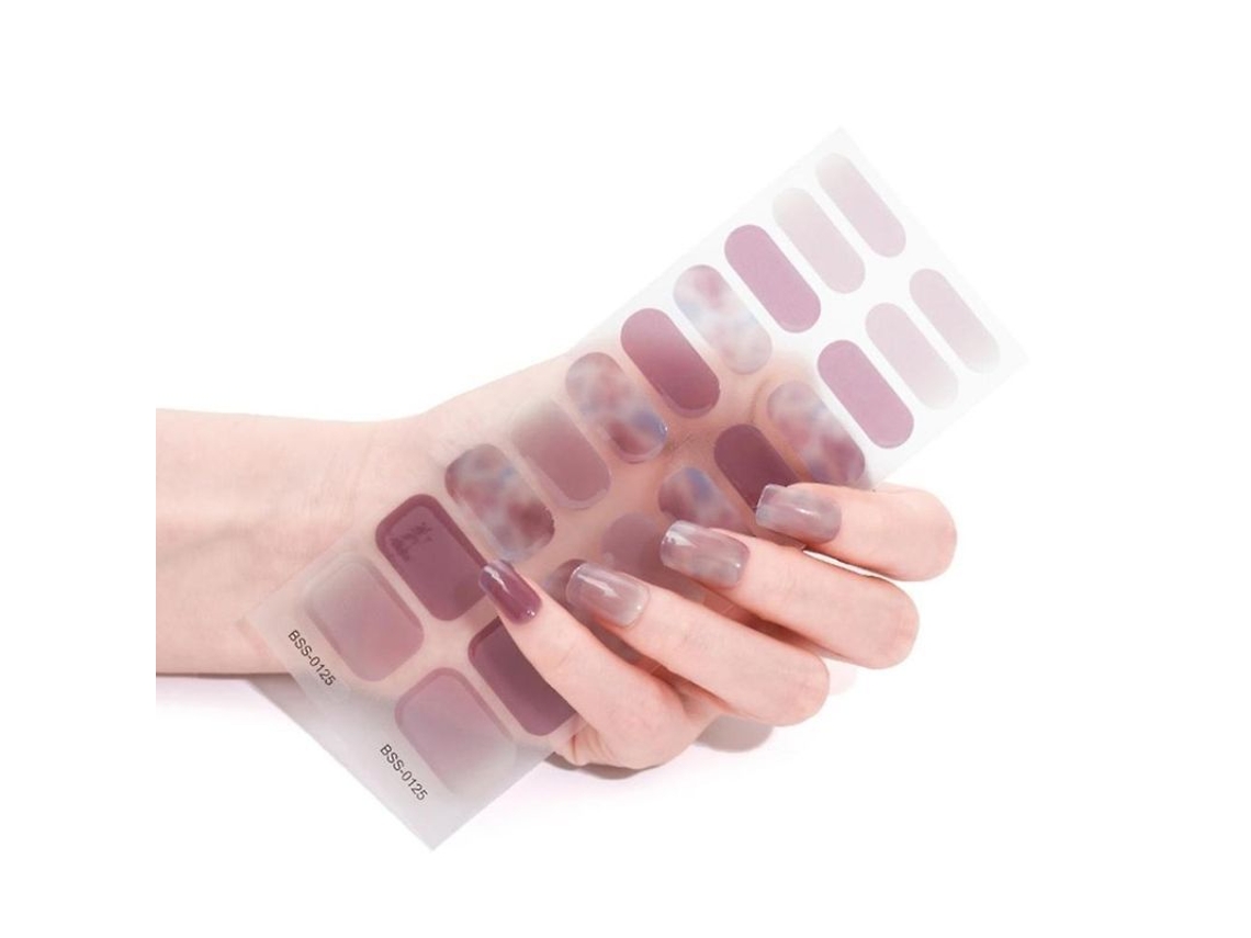 20 Pegatinas De Uñas De Gel Semicuradas Con Lima Y Palitos, Requiere Alcohol, Lámpara Uv/led