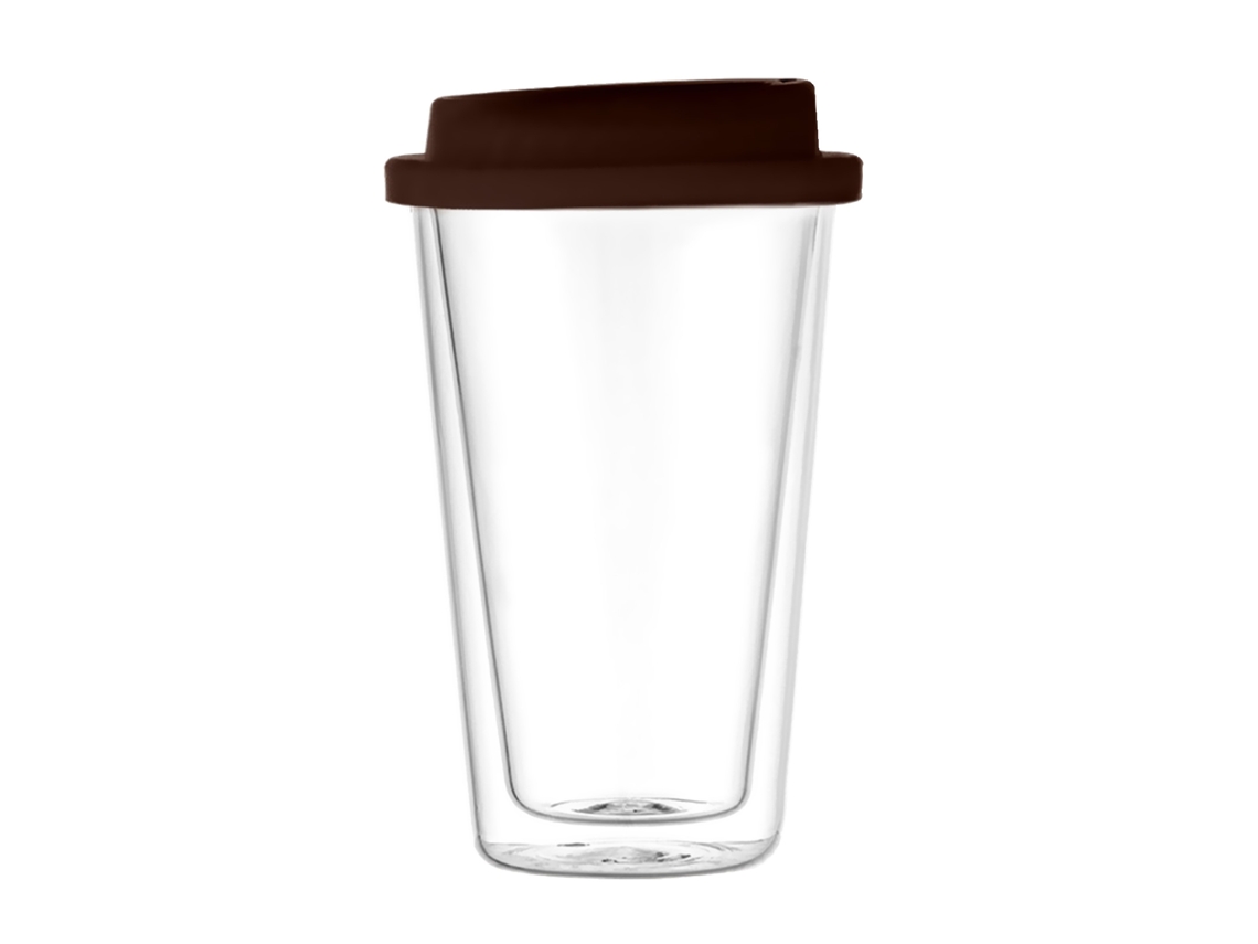 Taza de café de silicona con aislamiento térmico, vaso de vidrio de doble pared, reutilizable con asa ergonómica para uso doméstico.