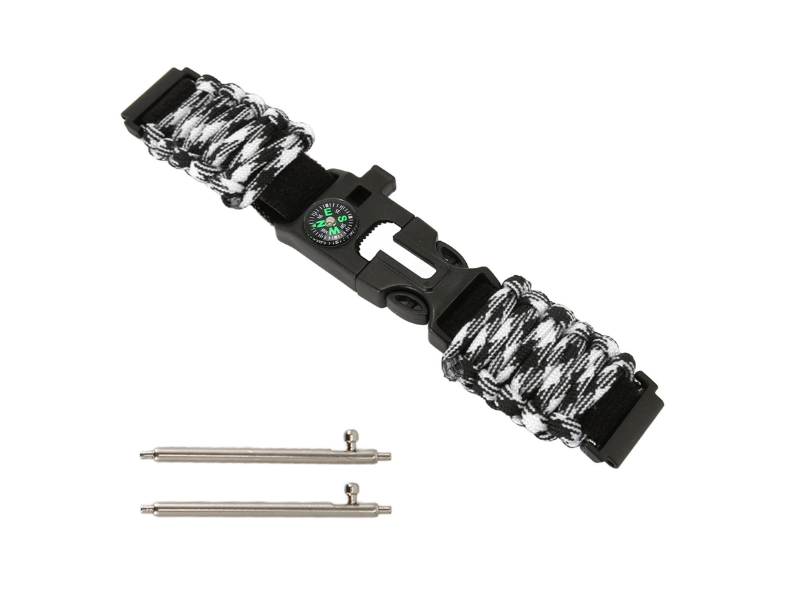 Pulsera De Paracord 6 En 1 Con Brújula, Silbato Y Encendedor Para Huami Samsung De 22 Mm
