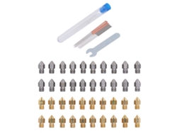 Kit De Boquillas Para Impresora 3d 52 Piezas Acero Inoxidable Latón Con Herramientas De Limpieza Piezas Extruder Mk8