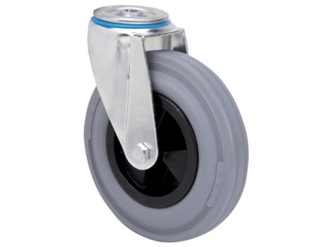 Rueda giratora agujero m12 20zv200cp-psb poliamix-goma gris eje bolas ALEX