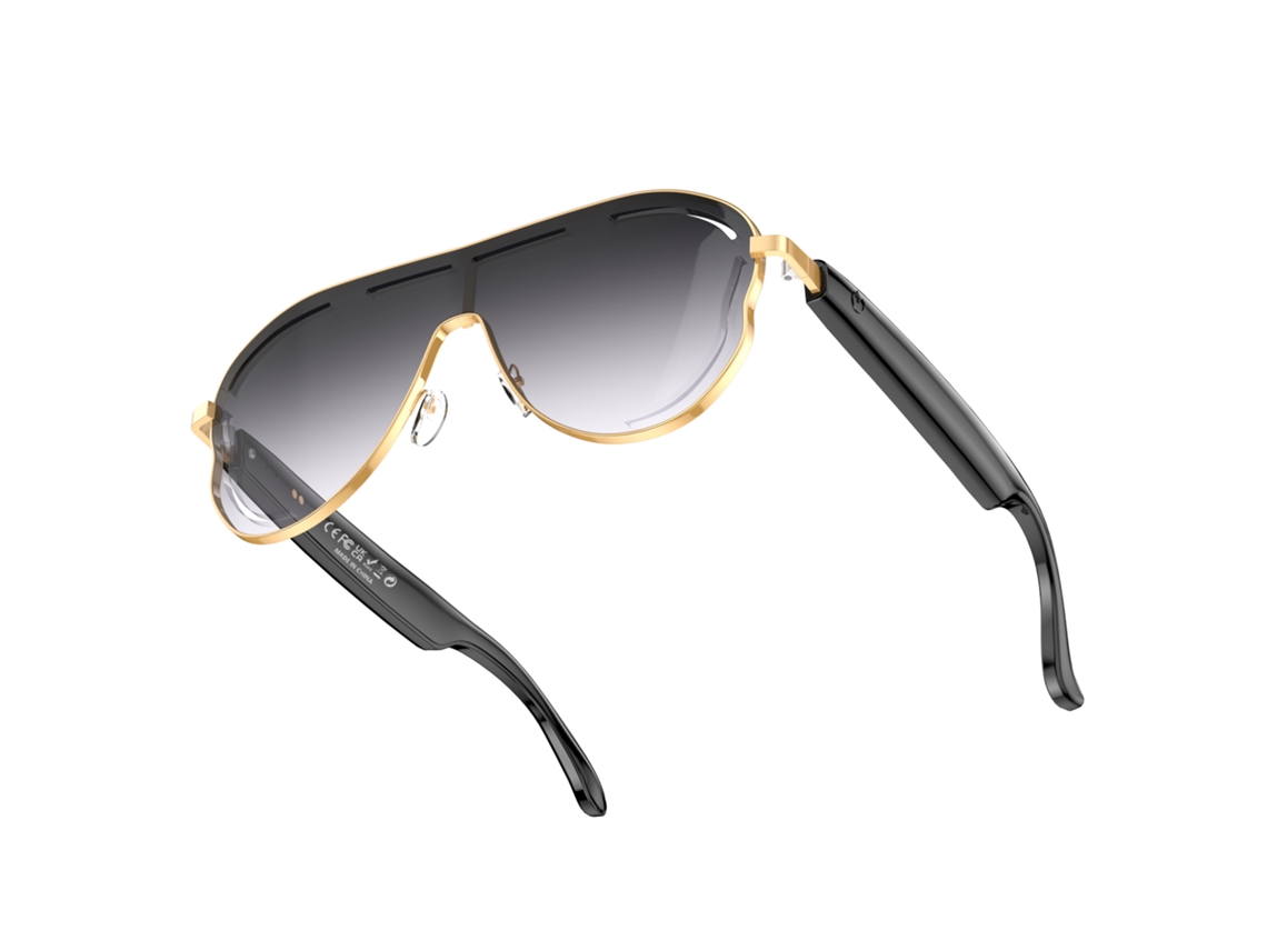 Gafas inteligentes Eifson A17 con videollamadas, traducción por IA y audio Bluetooth (gris dorado)