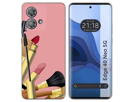 Funda Diseño Brochas para Motorola Edge 40 Neo 5G TUMUNDOSMARTPHONE Silicona Multicolor