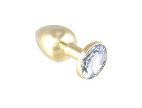VPMKP-Plug Anal Acero Inoxidable Dorado Transparente BONDAGE PLAY