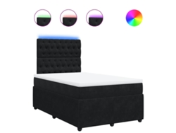 Maison Exclusive - Cama Box Spring Con Colchón Terciopelo Negro 120x190 Cm
