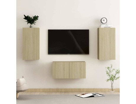 Conjunto 3 de muebles de salón VIDAXL roble Sonoma