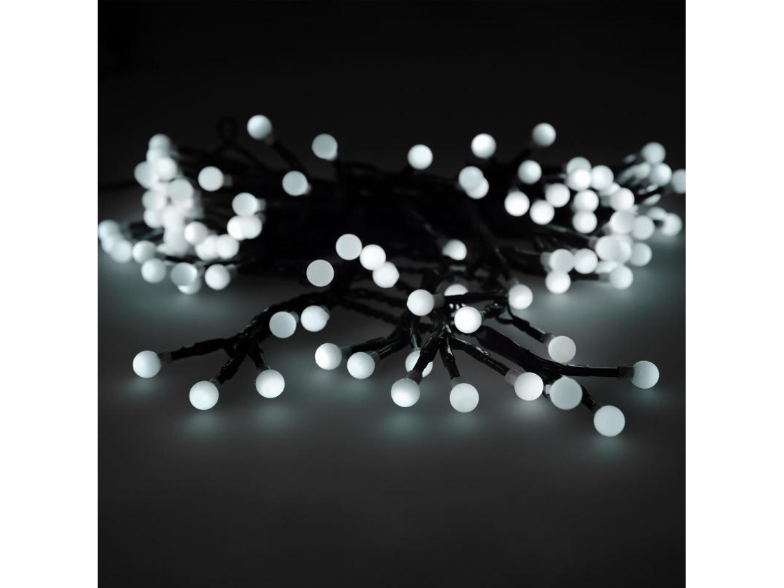 Guirnalda luces navidad esfera 120 leds luz blanco frio. uso en exteriores / interiores ip44