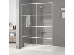 Mampara De Ducha Vidrio Esg Transparente Blanco 140x195 Cm