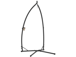 Soporte Para Silla Colgante Con Base Estable Y Portavasos, De Metal Negro.