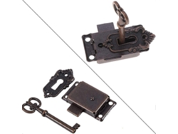2 Cerrojos Antiguos De Mueble Decorativos Con Llave, Estilo Clásico, Material Aleación De Zinc, Para Cajones, Armarios Y Cajas De Joyería