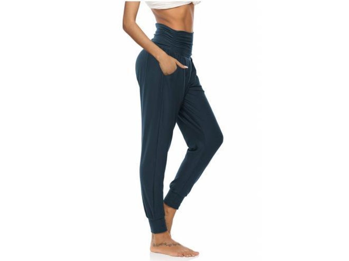 2026-pantalones De Yoga Para Mujer Pantalones Deportivos Sueltos Con Bolsillos Para Entrenamiento Y Relax M Azul Marino