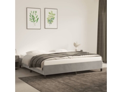 Estructura De Cama Sin Colchón Terciopelo Gris Claro 200x200 Cm
