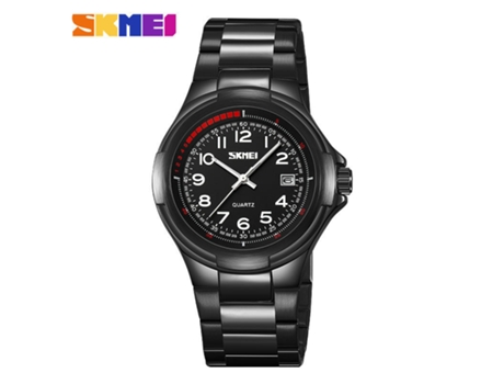 Relojes de pulsera con reloj impermeable de acero inoxidable para hombres con fecha automática y esfera negra LUUCOZK